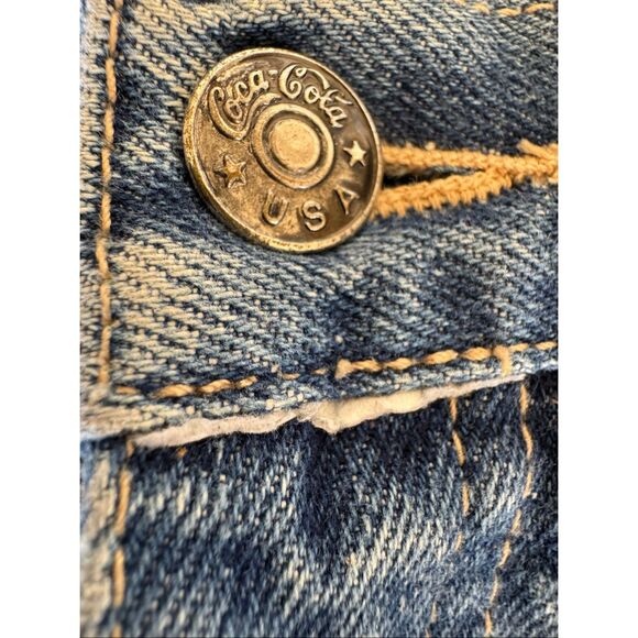 Coca Cola women’s blue denim jeans vintage 90s high rise mom 100% cotton - Picture 4 of 5